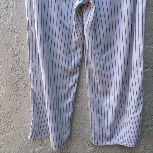 ABERCROMBIE Pants Women‎ 32 High Ultra Wide Leg Linen Pinstripe Office Resort - Picture 9 of 12